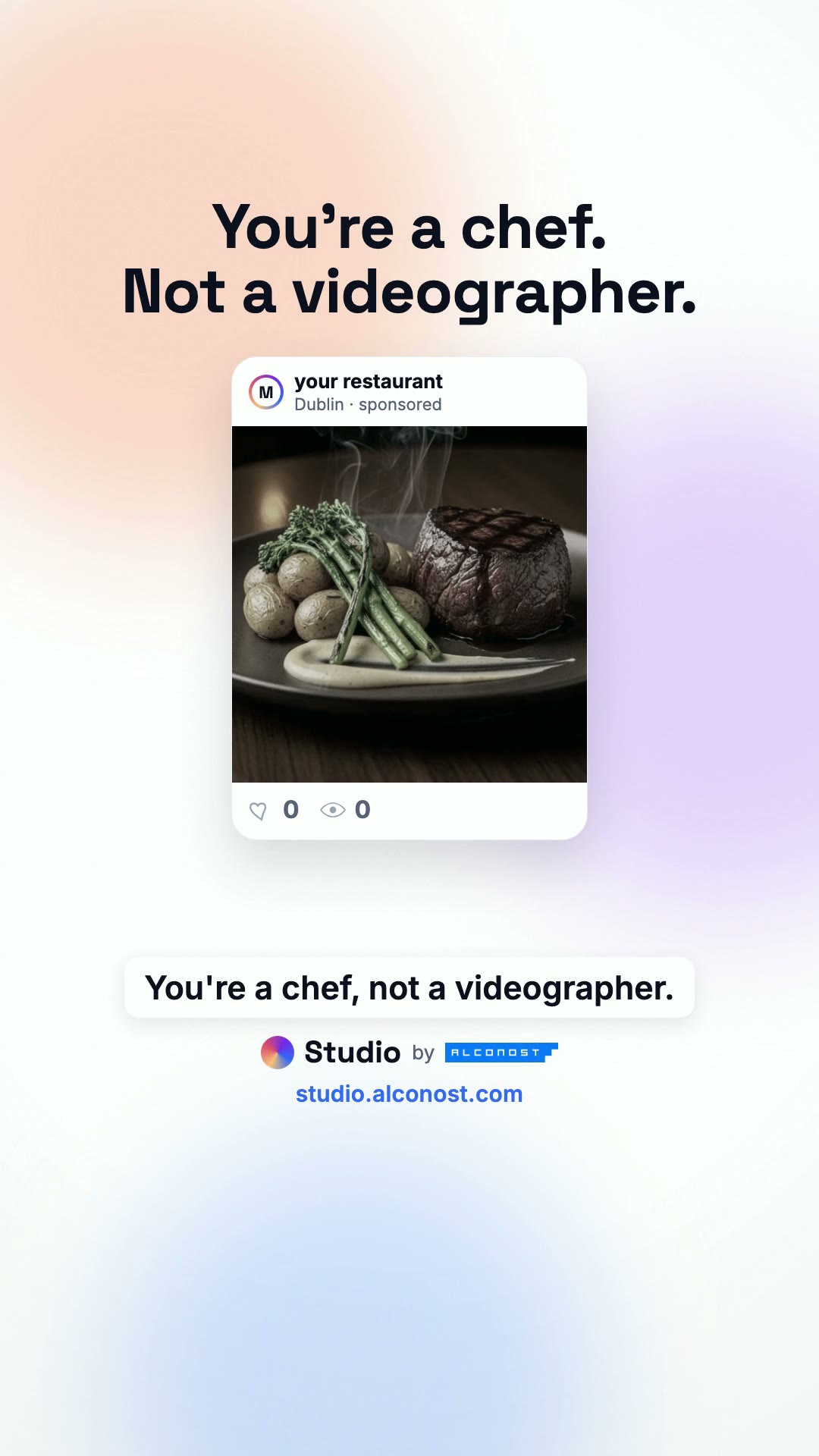 Private chef 9:16 video made by Alconost Studio