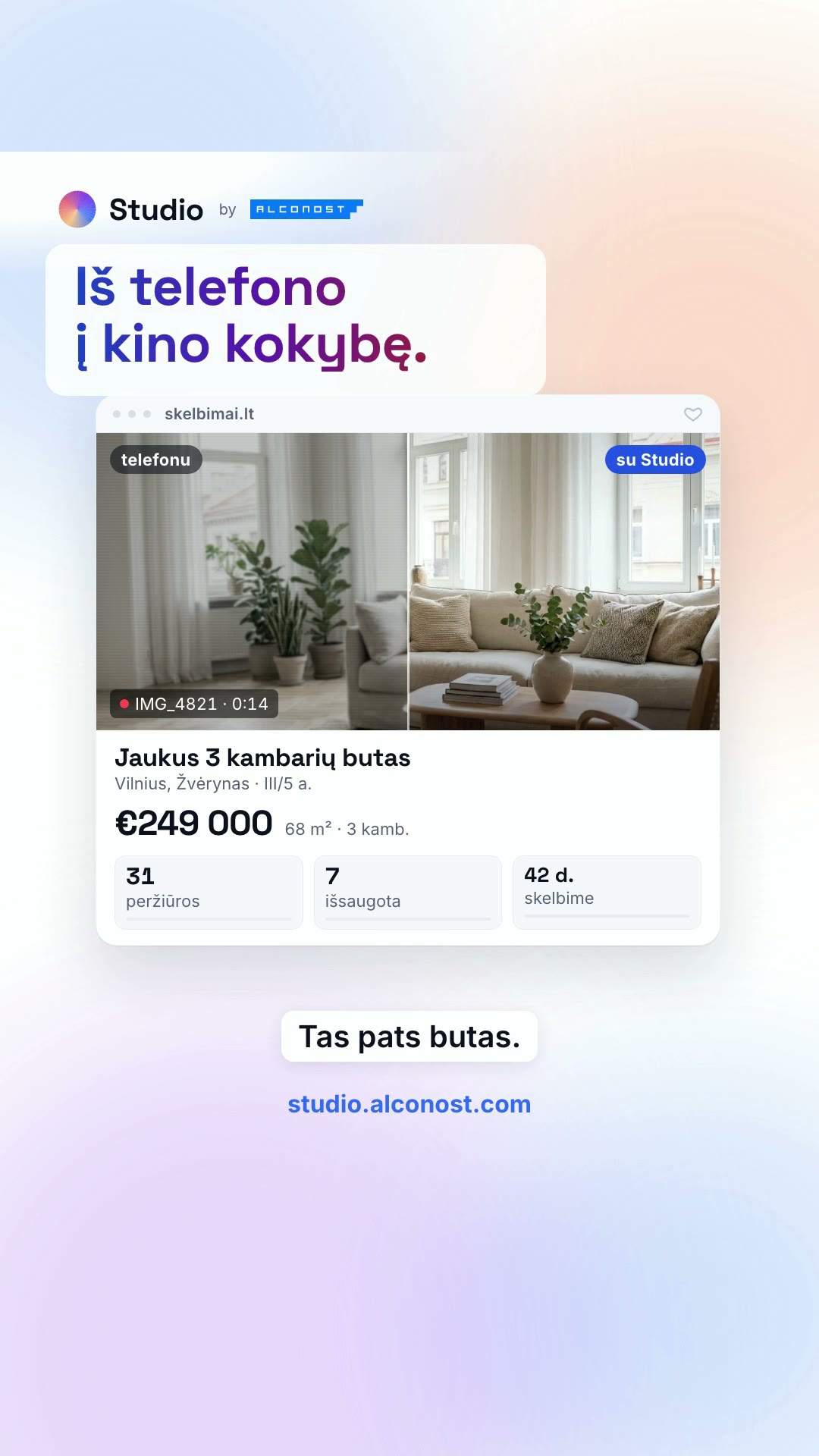 Property listing 9:16 vaizdo įrašas, sukurtas Alconost Studio