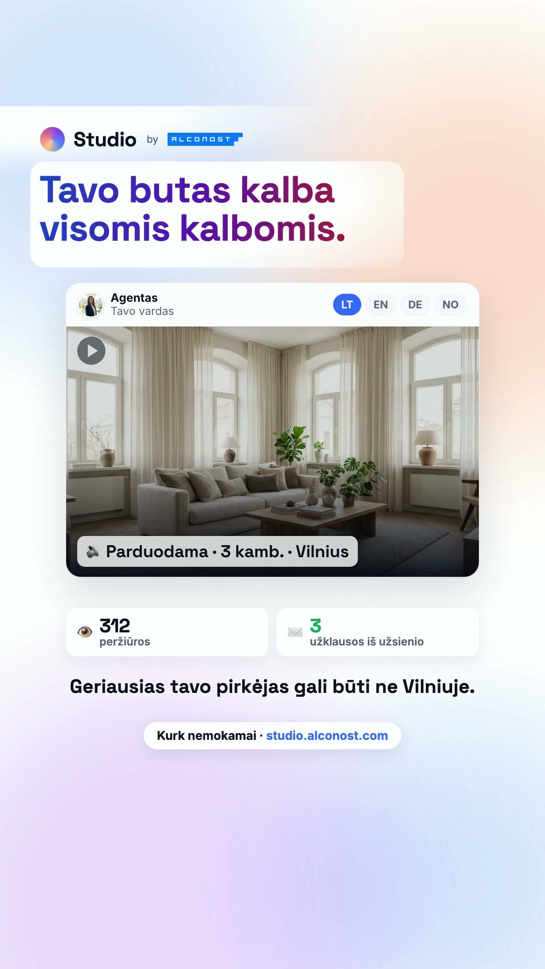 Property listing 9:16 vaizdo įrašas, sukurtas Alconost Studio